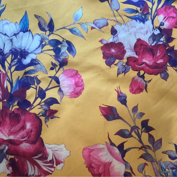 Modcloth 2X Ikebana for All A-Line Yellow Floral Skirt - Picture 4 of 6